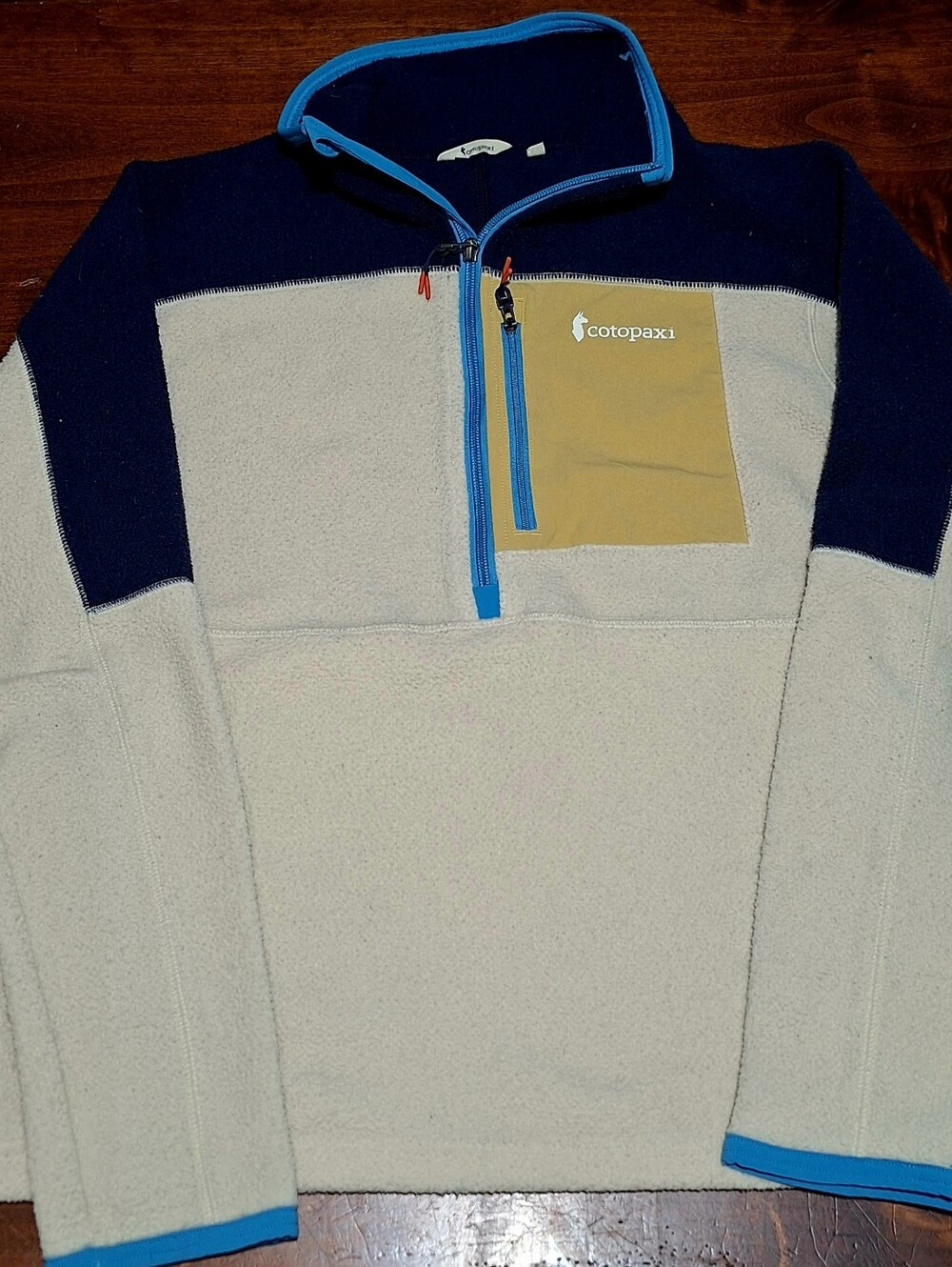 Cotopaxi Abrazo Fleece Half Zip Jacket Women’s Small Cream Navy Colorblock